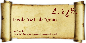 Lovászi Ágnes névjegykártya