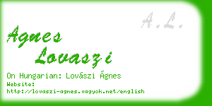 agnes lovaszi business card
